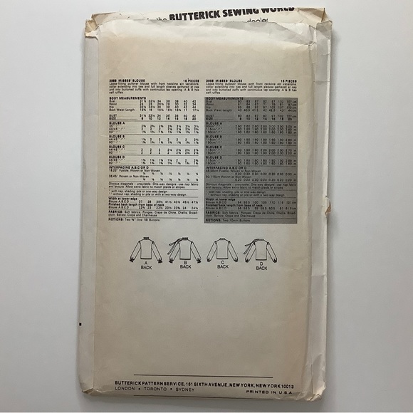 Butterick 3968 Sewing Pattern - Picture 2 of 2